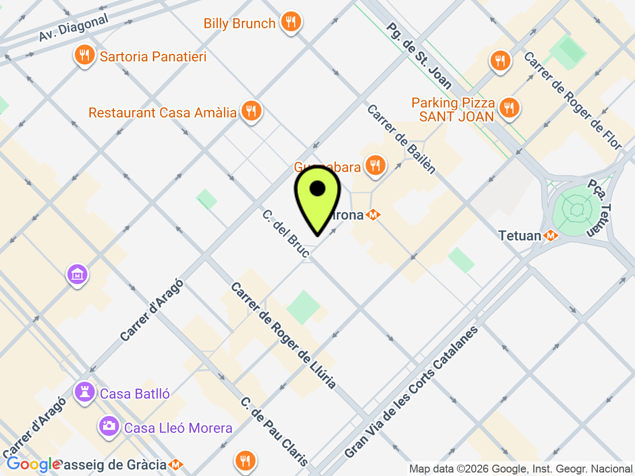 Mapa: Carrer del Consell de Cent, 391, Eixample, 08009 Barcelona, España